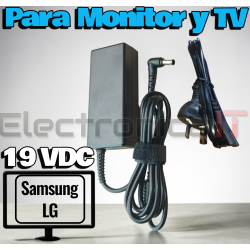 Fuente alternativa para monitor televisor samsung lg 19V 3,42A completo con cable 220v